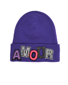 Фиолетовая шапка с надписью &quot;Amour&quot; Regina детская