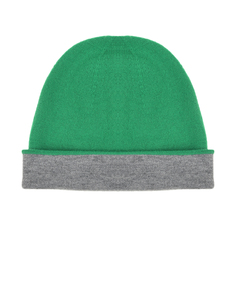 Зеленая шапка с серым отворотом Naumi детская