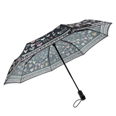 Черный зонт с принтом &quot;сердечки&quot;, 30 см Moschino детский