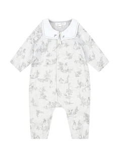 Светло-серый комбинезон с вышивкой на воротнике Tartine et Chocolat​ детское