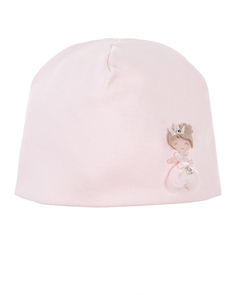 Розовая шапка с вышивкой La Perla детская