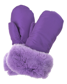 Фиолетовые варежки с меховой отделкой Ploomlé детские