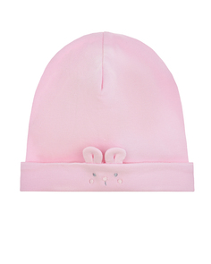 Розовая шапка с декоративными ушками Kissy Kissy детская