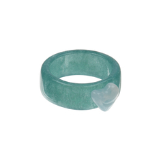 Кольцо с голубым сердечком, зеленое Tais детское