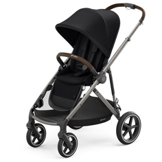 Коляска прогулочная Gazelle S TPE Deep Black с корзиной и дождевиком CYBEX