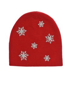 Красная шапка с декором &quot;снежинки&quot; Regina детская