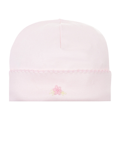 Розовая шапка с цветочной вышивкой Lyda Baby детская