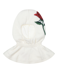 Белая шапка-шлем с узором &quot;роза&quot; Chobi детская