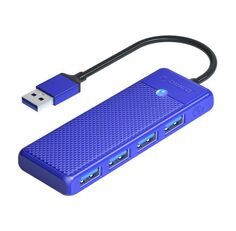 Разветвитель Orico PAPW4A-U3-015-BL-EP с 4xUSB-A 3.0, 5 Гбит/с, подключение через USB-C, кабель 0,15м, синий