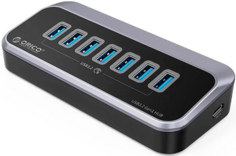 Концентратор Orico M3U3-7A-10-BK-BP 7xUSB-A 3.2 Gen1, вход USB-C, черный