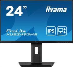 Монитор 23,8" Iiyama ProLite XUB2493HS-B5 1920x1080, 4ms, 250кд/м2, 1000:1, 80000000:1, 178°/178°, IPS, 16:9, 75Hz, HDMI, HAS Piv, FreeSync DP FHD