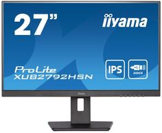 Монитор 27" Iiyama ProLite XUB2792HSN-B5 1920x1080, 4ms, 250кд/м2, 1000:1, 80000000:1, 178°/178°, IPS, 16:9, 75Hz, HDMI, HAS Piv, DP FHD, USB