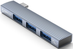 Концентратор Orico AH-W13-GY-BP Type-C, на 1xUSB-A 3.1, 2xUSB-A 2.0 портов, AH-W13, серый