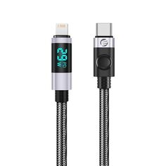 Кабель интерфейсный Orico LDC2L-20-BK-BP USB-C(m)/Lightning(m), 66 Вт, 2 м, черный/серебристый