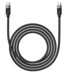 Кабель интерфейсный Orico C2CZ-20-BK-BP USB-C(m)/USB-C(m), 480 Мбит/с, 100 Вт, 2 м, черный/серебристый