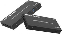 Удлинитель HDMI Infobit E150U2 HDMI (Tx и Rx) 18,0 Гбит/с, 1080p до 150 м, 4K/60 до 120 м, двунаправленный ИК, POC, KVM, HDCP 2.3. USB 2.0 поддержка с