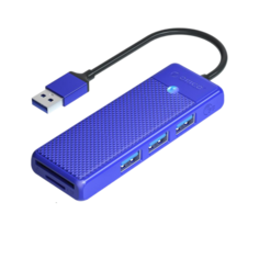 Разветвитель Orico PAPW3AT-U3-015-BL-EP с 3xUSB-A 3.0, 1xTF/SD, 5 Гбит/с, подключение через USB-A, кабель 0,15м, синий