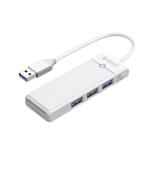 Разветвитель Orico PAPW3AT-U3-015-WH-EP с 3xUSB-A 3.0, 1xTF/SD, 5 Гбит/с, подключение через USB-A, кабель 0,15м, белый