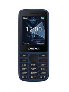 Мобильный телефон Digma A243 1888906 Linx 32Mb 32Mb темно-синий моноблок 2Sim 2.4" 240x320 GSM900/1800 GSM1900