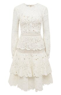Платье из шелка и хлопка Oscar de la Renta