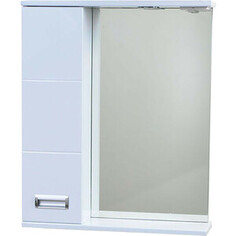 Зеркало-шкаф Emmy Монтана 60х70 левый, с подсветкой, белый (mont60mir1-l)