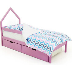 Детская кровать-домик Бельмарко мини Svogen лаванда + ящики 2 шт + бортик ограждение