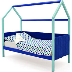 Детская кровать-домик Бельмарко мягкий Svogen мятно-синий