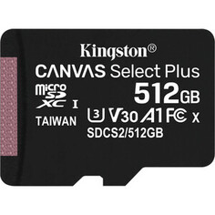 Карта памяти Kingston microSDXC 512Gb Canvas Select Plus (class 10/UHS-I/U3/100Mb/s)