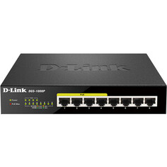 Коммутатор D-Link DGS-1008P/E1A 8G 4PoE+ 80W неуправляемый