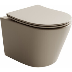 Унитаз подвесной безободковый Ceramicanova Balearica Rimless с сиденьем микролифт, капучино матовый (CN6000MC)