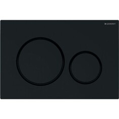 Кнопка смыва Geberit Sigma 20 черная, декоративные кольца черные матовые (115.882.DW.1)