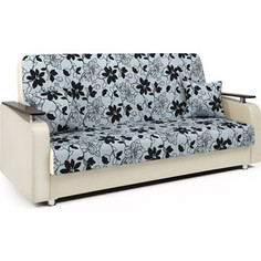 Диван книжка Шарм-Дизайн Мелодия ДП №1 120 шенилл цветы и экокожа беж