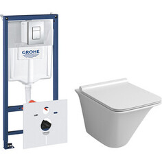 Комплект унитаза Grossman GR-4413 Grohe Rapid SL микролифт, белый, клавиша хром