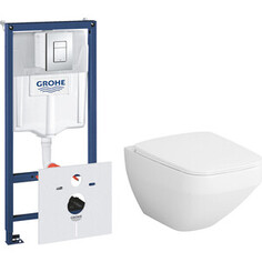 Комплект унитаза Am.Pm Inspire V2.0 с инсталляцией Grohe, клавиша хром, сиденье микролифт (C50A1700SC, 38775001) Am.Pm.