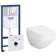 Комплект унитаза Am.Pm Inspire V2.0 TouchReel с инсталляцией Grohe, клавиша хром, крышка-биде микролифт (CCC50A1700SC, 38775001) Am.Pm.