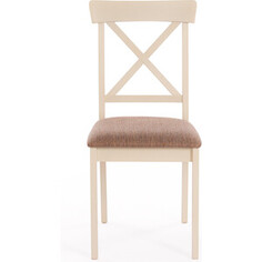 Стул TetChair Гольфи Джуниор Golfi Junior дерево гевея 45x51x94 ivory white ткань коричнево-золотая (1505-9)