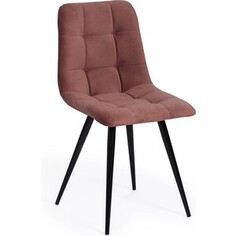 TetChair Стул Chilly (mod. 7095-1) ткань/металл, 45x53x88 см, высота до сиденья 50 см, коралловый barkhat 15, черный