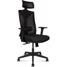 Офисное кресло NORDEN Бостон 8001A black 3D черная сетка / черная ткань / черный пластик