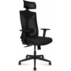 Офисное кресло NORDEN Бостон 8001A black 3D черная сетка / черная ткань / черный пластик