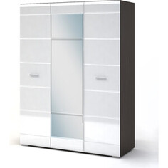 Шкаф Ника 3-х створчатый спальня Вегас венге/белый глянец Nika