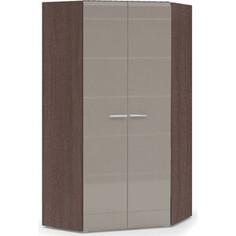 Шкаф угловой Ника 2-х ств спальня Вегас шимо темный/кофе с молоком Nika