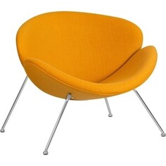 Кресло дизайнерское Dobrin EMILY LMO-72 желтая ткань AF13, хромированная сталь
