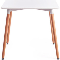 TetChair Стол JOHN (mod. T1003) МДФ/дерево, 80 х 80 х 75 см , White (Белый) / Natural (натуральный)