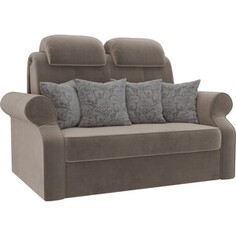 Диван прямой АртМебель Софт велюр коричневый