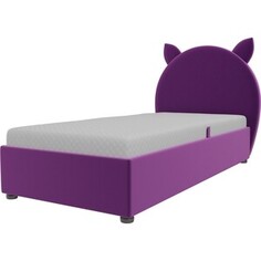 Детская кровать АртМебель Бриони микровельвет фиолетовый