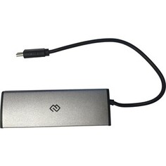 Разветвитель USB-C Digma HUB-4U2.0-UC-DS 4порт. серебристый (HUB-4U2.0-UC-DS)