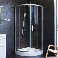 Душевой уголок Am.Pm Like Solo Slide 90x90 с поддоном, тонированный, хром Am.Pm.