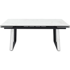 Стол Аврора Монако 180 (244)x95x75 керамогранит calacata vaglioro/ каркас черный матовый муар Avrora