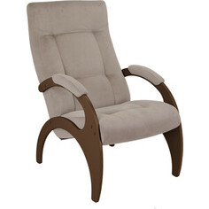 Кресло для отдыха Мебелик Пири, ткань беж, каркас орех