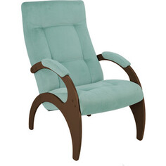 Кресло для отдыха Мебелик Пири, ткань мята, каркас орех
